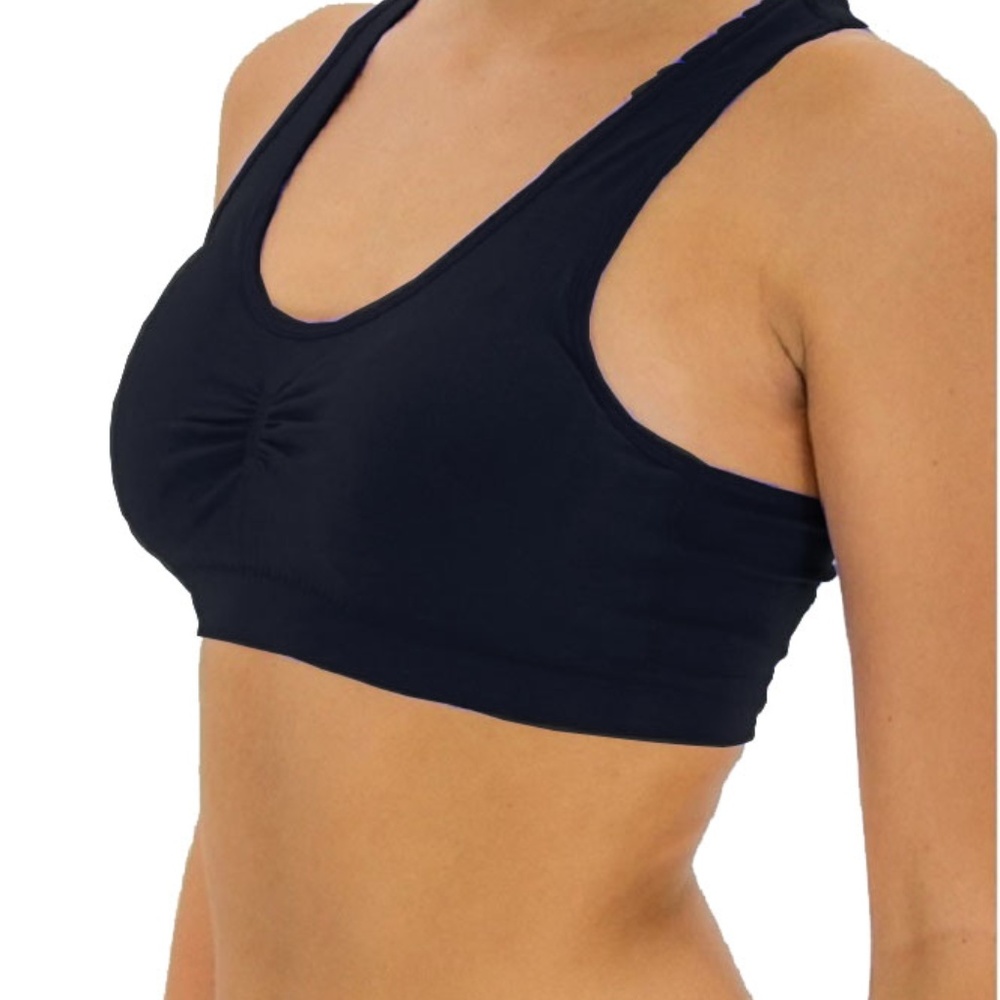 🧘Seamless Low-Impact Sports Bra. Black - Picture 2 of 4